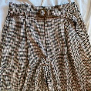 Mango Paper Bag Waist Pants With Belt